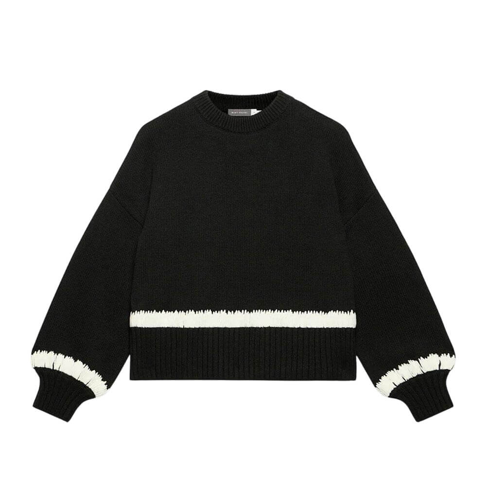 Mint Velvet Black Cotton Blend Jumper